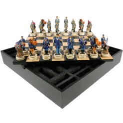 Chess: Civil War Hand-Painted Resin Pieces On Black/Maple Chest 13.5" (Preorder) 7 Chess: Civil War Hand-Painted Resin Pieces On Black/Maple Chest 13.5" (Preorder) -FUNKO Shop WWER1861BCT 3