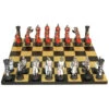 Chess: Crusades Red/White Hand-Painted Resin Chess Pieces On Black/Maple Chest 13.5 (Preorder)